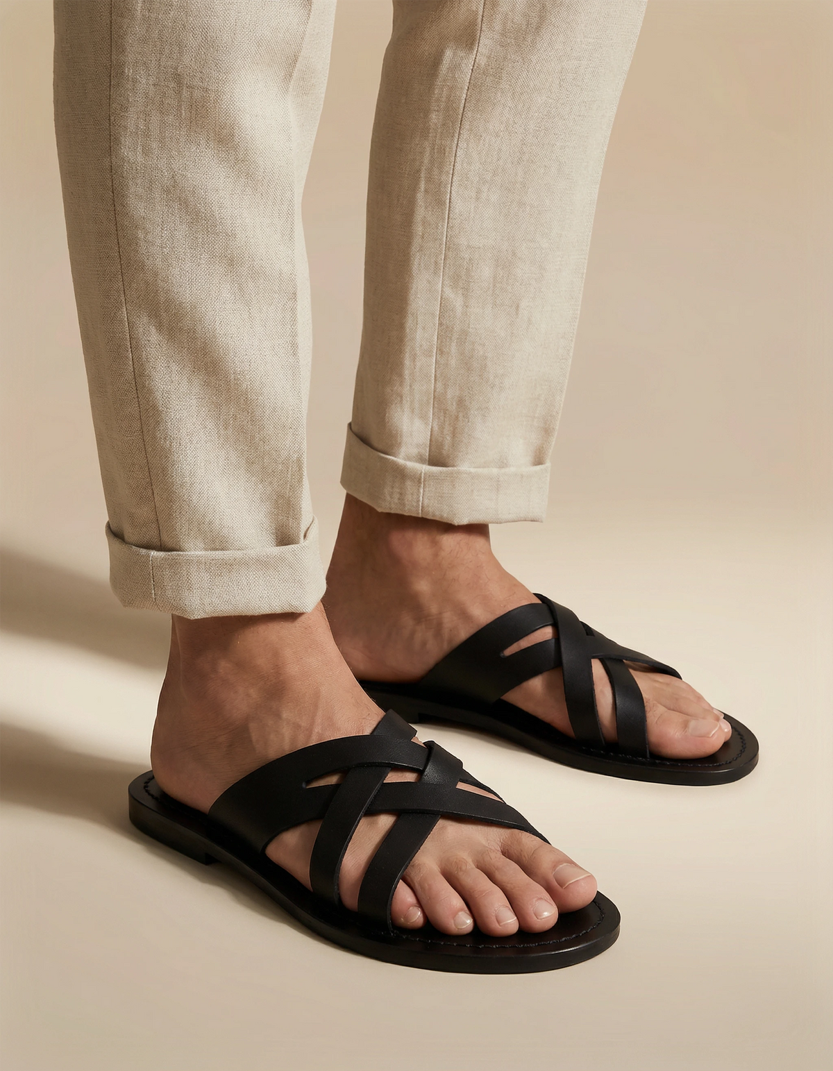 Bigassets Hommes Cuir Décontractée Tongs Plage Sandales d'été Pantoufles D'extérieur White EU 37 Bigassets Hommes Cuir Décontractée Tongs Plage Sandales d'été Pantoufles D'extérieur White EU 37